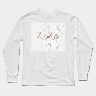 Rose gold marble XOXO Long Sleeve T-Shirt